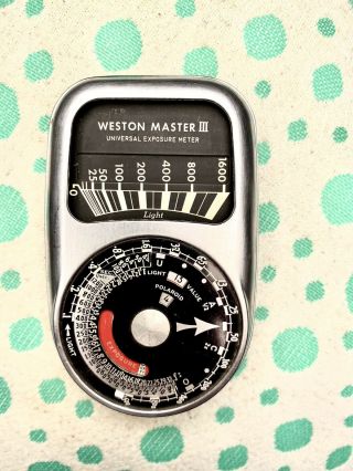 Weston Master Iii Light Exposure Meter Model 737 Vintage Photography Gear