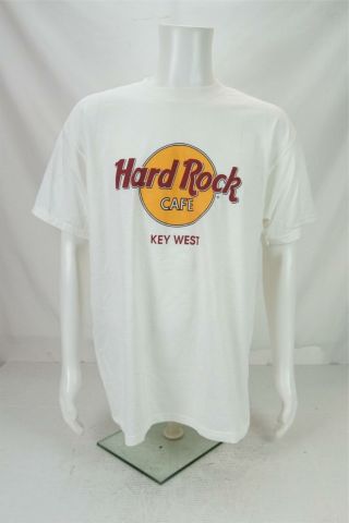 Vtg Hard Rock Cafe Key West T - Shirt Made In Usa White Men 