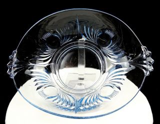 Paden City Glass 221 Maya Copen Blue Dot And Wing 12 " Oval Console Bowl 1930 - 51