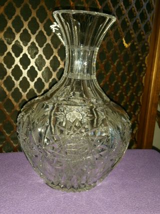 American Brilliant Period Deeply Cut Glass Crystal Wine /carafe/decanter Hawkes?