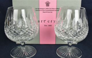 Pair Stuart Crystal Brandy Glasses Shaftesbury Heavy Quality Boxed