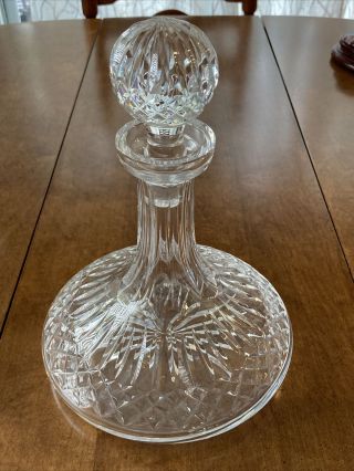 Waterford Crystal Ships Decanter W/stopper Lismore Ireland Old Mark