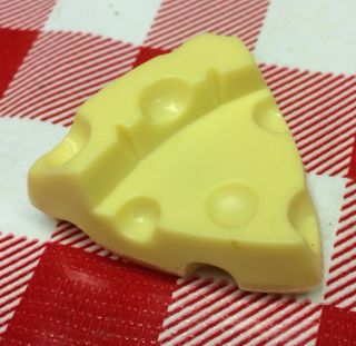 Vtg Play Food Cheese Wedge Swiss Small Dollhouse Doll Size Pf