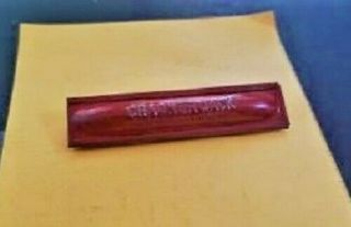 Vintage Red Metal Tin Cracker Jack Whistle;.