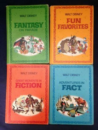 The Walt Disney Parade Of Fun,  Fact,  Fantasy & Fiction (vtg.  1970) Set/4 Hb 210331