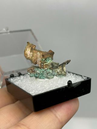 Lovely Unknown Mineral Specimen In Thumbnail Box - Copper? Vintage Estate Find