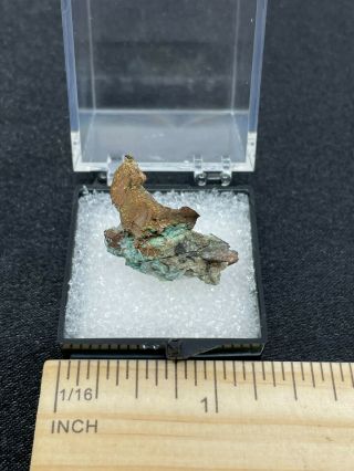 Lovely Unknown Mineral Specimen in Thumbnail Box - Copper? Vintage Estate Find 2
