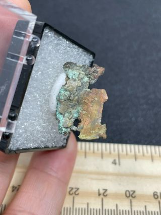 Lovely Unknown Mineral Specimen in Thumbnail Box - Copper? Vintage Estate Find 3