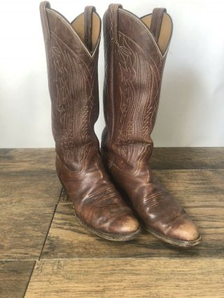 Vintage Tony Lama Western Cowboy Boots Brown Style 6367 Mens Size 8.  5 N30
