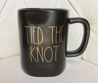 Rae Dunn Tied The Knot Coffee Tea Mug Cup Wedding Bridal Shower Gift Magenta