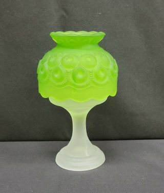 Moon And Star Glass 2 Piece Candle Lamp Green Satin Fairy Courting Light