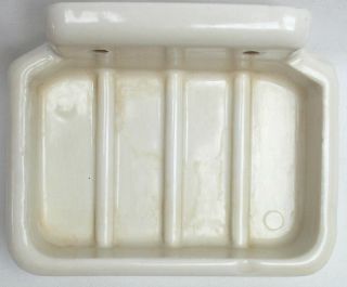 Vintage White Porcelain Ceramic Wall Mount Bar Soap Dish Holder Retro GUC 2