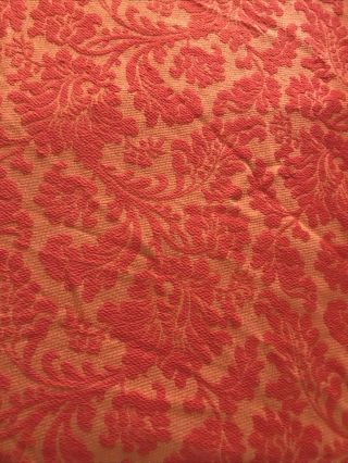 Vintage Bates Red Orange Brown Leaves Floral Blanket Double Bedspread Fringe