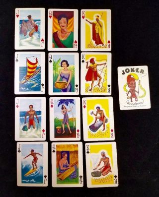 Unique Set Of 13 Vintage Court (kqj),  Joker Swap Playing Cards From Hawaii