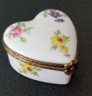 Vintage Limoges France Heart Shaped Porcelain Trinket Box,  For Mother.