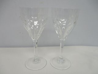 2 Signed St Louis Bristol French Crystal 7 " Burgundy Wine Glasses