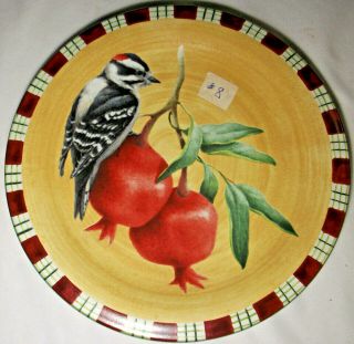 Lenox Winter Greetings Tartan:christmas: Salad Plate 8:downy Woodpecker: Exc:nr
