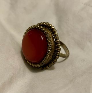 Vintage Women’s People Costume Jewelry Red/gold Boho Festival Fashion Ring