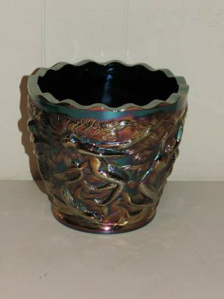 Lovely Fenton Amethyst Carnival Glass Mermaid Vase 6 5/8 " Tall 7 1/8 " Diameter