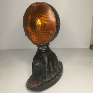 Vintage Signal Stat 3800 Amber Light Construction Warning Mounting Hdw
