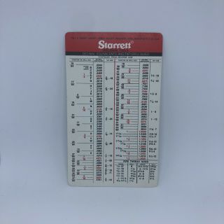 Vintage L.  S.  Starrett Co.  Decimal Equivalents Tap Drill Sizes Pocket Guide