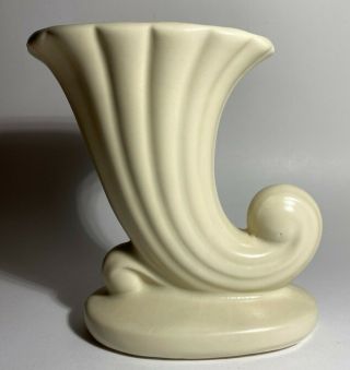 Vintage Cornucopia Horn Of Plenty Vase Cream Marked Usa