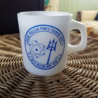 Vintage Milk Glass Coffee Mug Naval Nuclear Power Training Unit West Milton Ny
