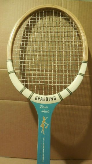 Vintage Spalding Wooden Tennis Racket Doris Hart Signature Model 3