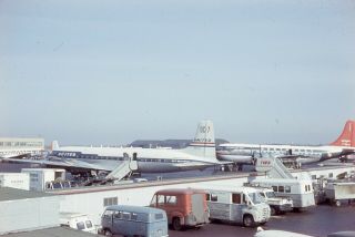 Vintage Photo Slide United Airlines Dc 7 Airport April 1957 17