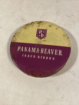 Vintage Panama - Beaver Typewriter Tin Underwood 14 Green With ribbon 2