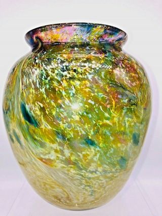Stunning Monart Art Glass Vase Slight Af