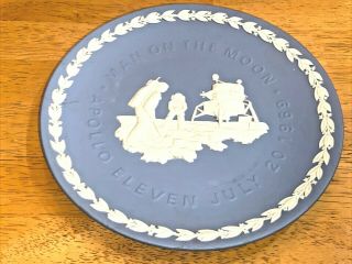Vtg Wedgwood Blue Jasperware Boston Tea Party American Independence Plate 8 "