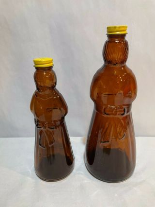 Vintage Mrs Butterworth Glass Bottles With Metal Cap