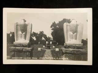 Rppc C1940’s American Island Park,  Chamberlain,  Sd Vintage Real Photo Postcard