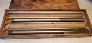 Vintage Machinist Hand Reamer Set (4) Made In Usa 7/8 ",  1 ",  1 - 1/16 ",  1 - 1/4 " Box