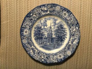 Liberty Blue  - Staffordshire - Dinner Plate - Independance Hall -