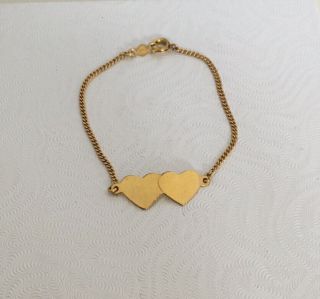 Vintage 1/20 12k Gold Filled Child’s Bracelet Hearts Chain 5 Inches