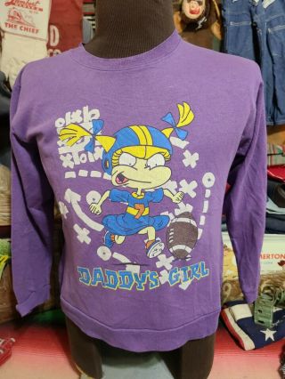 Vtg 1997 Nickelodeon Rugrats Cartoon Tv Show Promo Softthin Faded Sweatshirt M