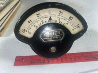 Vintage Weston 60 - 0 - 60 Amps Ammeter Ks - 7419 Meter Model 271