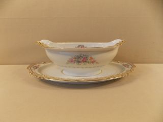 Noritake Made In Occupied Japan Gravy Boat With Attached Underplate