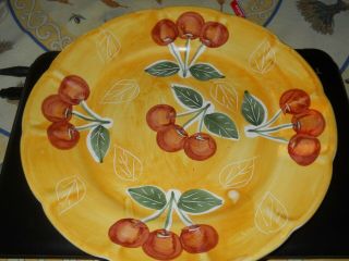 Pottery Barn Made In Mexico " Cherries " 12 " Dinner Plate