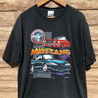 Vtg 90s Hanes Andy’s Dave England Mustang Car Graphic Print Ford T Shirt Xl