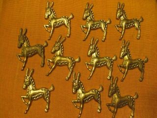Vtg Fancy Carousel Horses Stone Settings Brass Findings Stampings 1.  75 "