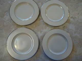 Set Of 4 Fine Arts Classic Dignity Platinum 6 1/4 " Bread And Butter Plates