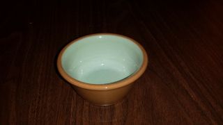 Vintage Smith & Taylor Chateau Buffet Brown And Turquoise Ramekin Custard Cup