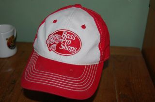 Vtg Bass Pro Shops Red/white Fishing Hunting Boating Camping Outdoors Hat Cap