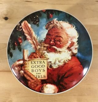 Vintage Daher Christmas Santa Cookie Tin “extra Good Boys And Girls” England