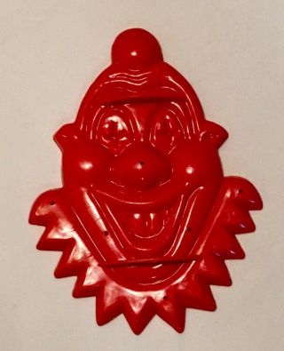 Aunt Chick Vintage Red Plastic Cookie Cutter Mold Clown