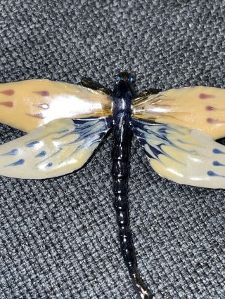 Vintage Erwin Pearl Dragonfly￼ Enamel Brooch Pin Signed E.  Pearl