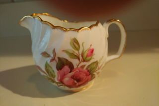 Royal Adderley English Fine Bone China Creamer Coffee Tea Cabbage Roses Flowers